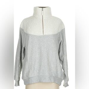 Aerie Gray and Cream Half-Zip Sweatshirt
